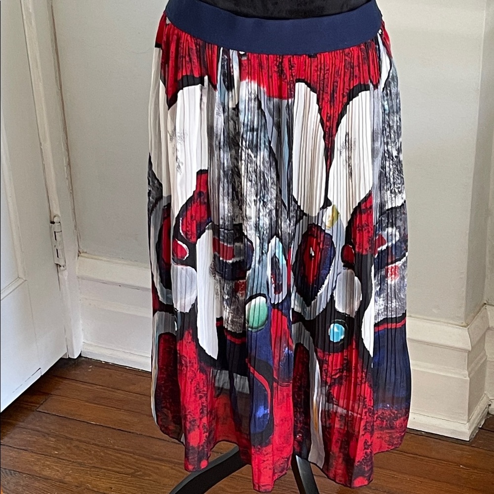 Metro Wear ,graphic,Pleated, Printed Midi Skirt with many colors. Lined. NWOT